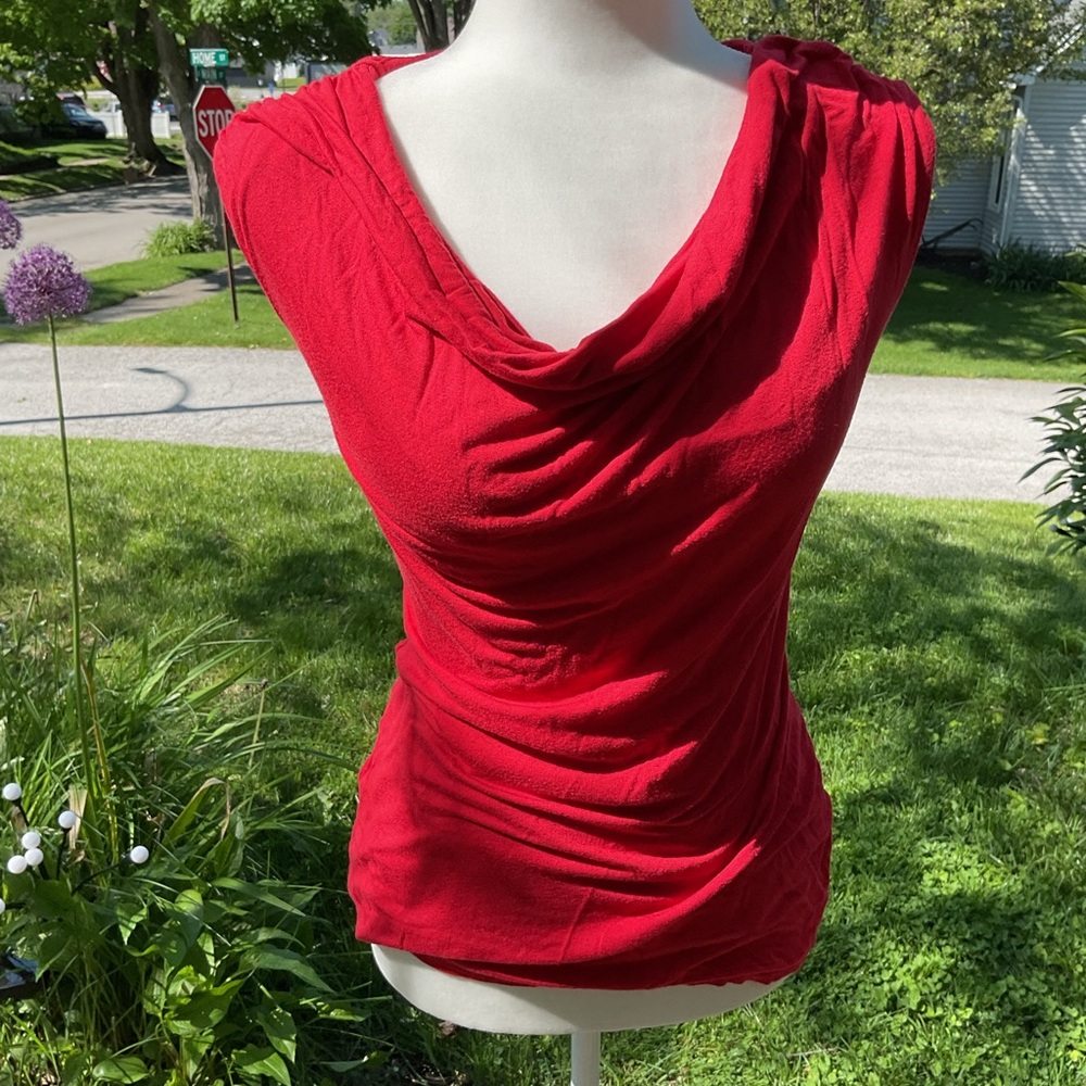 Sleeveless cowl neck top